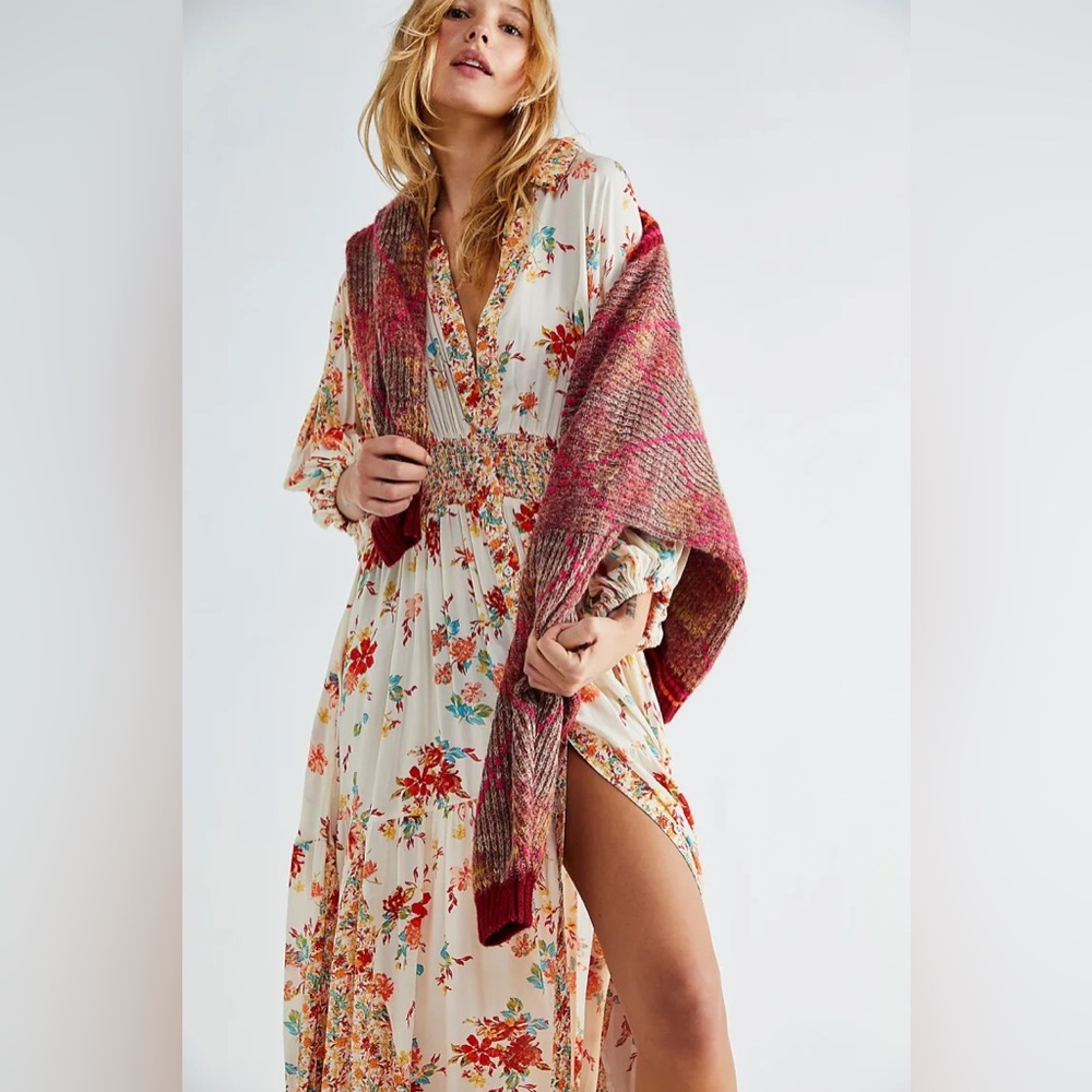 Free People Prairie Punk Shirtdress Size Large Button Down Dress
